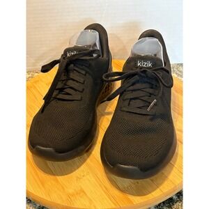 Kizik Athens HandsFree Sneakers Triple Black Knit Walking Shoes Women 9.5